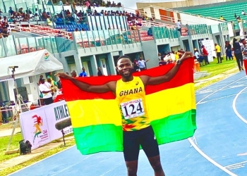 Ghana’s Edwin Gadayi wins gold in men’s 100m final of CAA Region II Seniors Athletics tournament