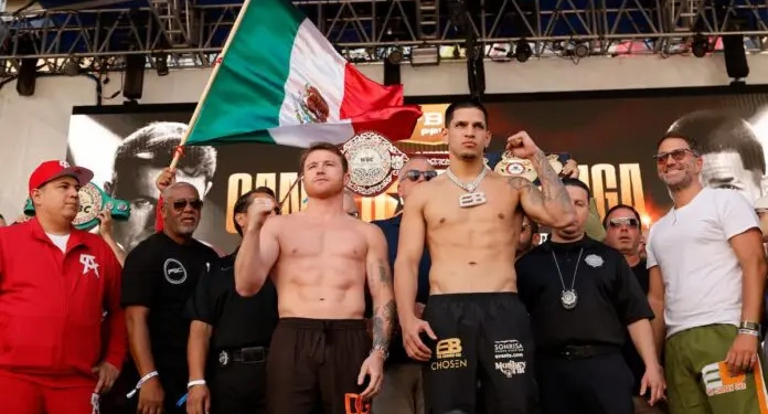 Canelo Alvarez, Edgar Berlanga on weight for triple world title in Las Vegas