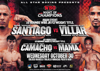 Rene Santiago-Azael Villar light flyweight showdown in Puerto Rico Wednesday