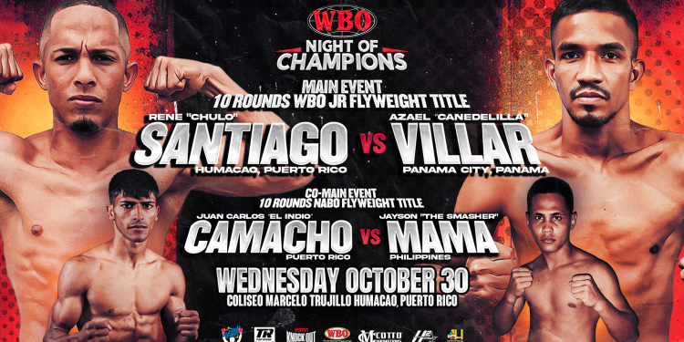 Rene Santiago-Azael Villar light flyweight showdown in Puerto Rico Wednesday