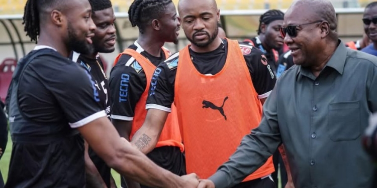 President Mahama visits Black Stars training ahead of World Cup qualifier