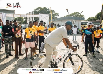 Sports Minister rides at Tour Du Ghana