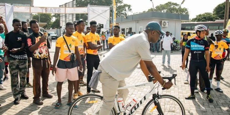 Sports Minister rides at Tour Du Ghana